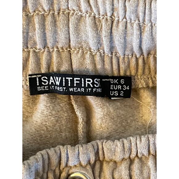 I Saw It First side cargo pocket sweatpants in stone Size 2 - Picture 6 of 7